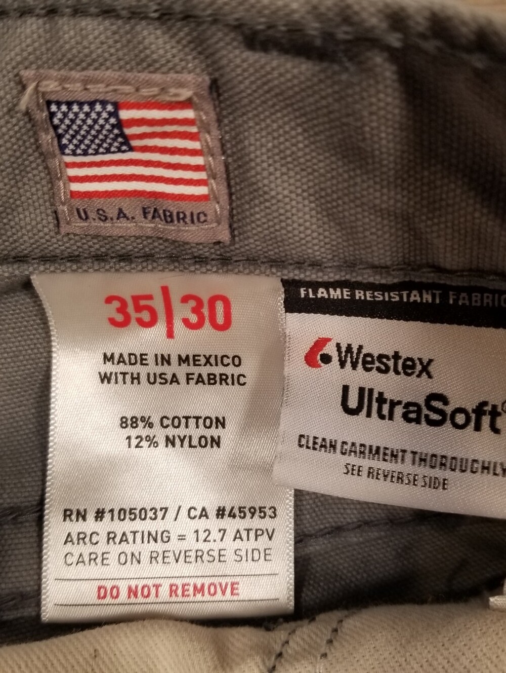 Ariat FR M4 Low Rise Boot Cut Jeans Mens 35x30 Gray Flame Resistant Work Relaxed - Picture 5 of 9